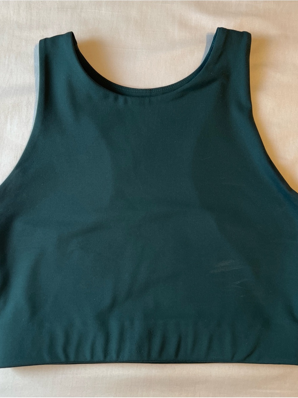 girlfriend collective Dark Teal Scoop Neck Crop Tank